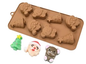 Molde silicona 8 figuras Navidad
